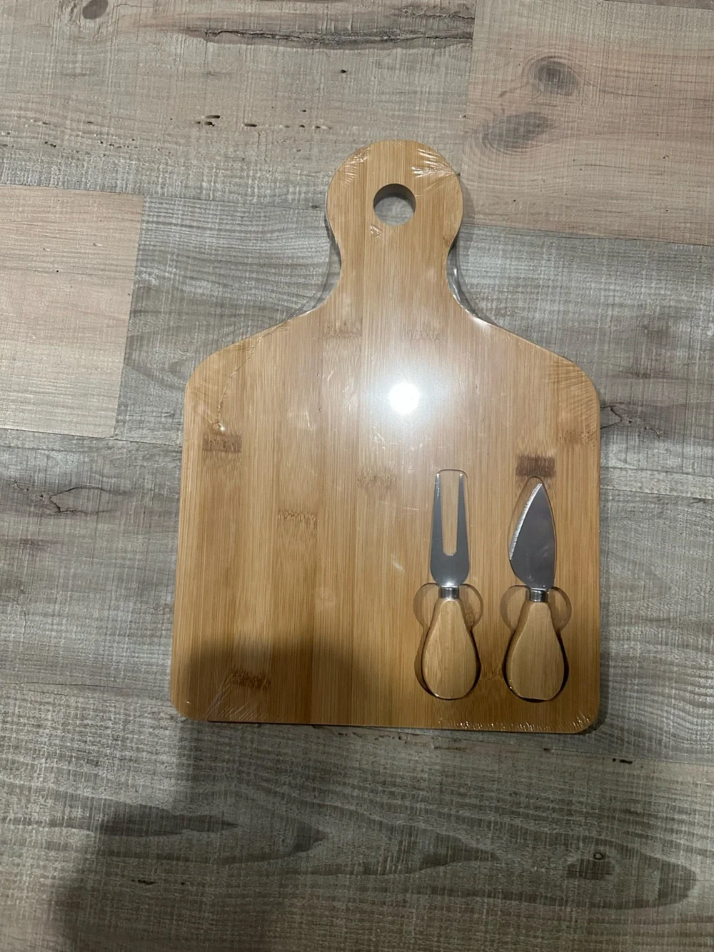 Bamboo Cheese Board with Stainless Steel Cheese Tools